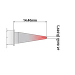 Thermaltronics 1 mm Conical Sharp Soldering Iron Tip