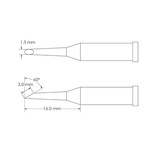 Metcal GT4-HF6015S 1.5 x 16 mm Hoof Soldering Iron Tip for use with Soldering Iron