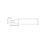 Metcal GT6-CH0018S 1.8 x 10 mm Chisel Soldering Iron Tip for use with Soldering Iron