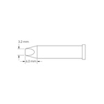 Metcal GT6-CH0032P 3.2 x 6 mm Chisel Soldering Iron Tip for use with Soldering Iron