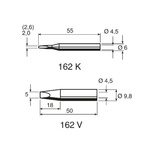 Ersa 2.6 mm Chisel Soldering Iron Tip for use with Multitip C15, Tip 260