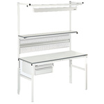 RS PRO Workbench, 300kg Max Load, Adjustable Height, 650 → 900mm x 1500mm x 700mm