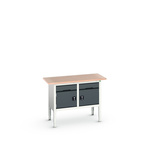 Bott Portable Steel Workbench, 75kg Max Load, Adjustable Height, 830 → 930mm x 1250mm x 600mm