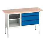 Bott Portable Steel Workbench, 75kg Max Load, Adjustable Height, 830 → 930mm x 1500mm x 600mm