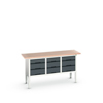 Bott Portable Steel Workbench, 75kg Max Load, Adjustable Height, 830 → 930mm x 1750mm x 600mm