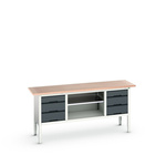 Bott Portable Steel Workbench, 75kg Max Load, Adjustable Height, 830 → 930mm x 2000mm x 600mm