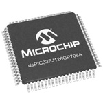 dsPIC33FJ128GP708A-I/PT Microchip, 16bit Digital Signal Processor 40MIPS 128 kB Flash 80-Pin TQFP