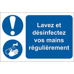 RS PRO PVC Mandatory Hygiene Sign With French Text, 300 x 200mm