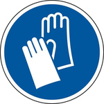 RS PRO Vinyl Floor Graphic Wear Gloves Sign With Pictogram Only Text, 400 x 400mm