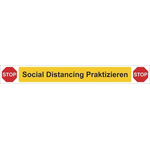 RS PRO Vinyl Mandatory Respect Social Distance Sign With German Text, 800 x 100mm