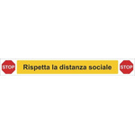 RS PRO Vinyl Mandatory Respect Social Distance Sign With Italian Text, 800 x 100mm
