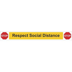RS PRO Vinyl Mandatory Social Distance Sign With English Text, 800 x 100mm