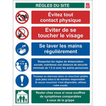 RS PRO PVC Social Distancing Site Safety Sign With French Text, 400 x 300mm