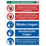 RS PRO PVC Social Distancing Workplace Safety Sign With German Text, 400 x 300mm