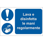 RS PRO PVC Mandatory Hygiene Sign With Italian Text