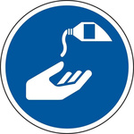 RS PRO Vinyl Floor Graphic Use Hand Sanitiser Sign With Pictogram Only Text, 400 x 400mm