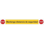 RS PRO Vinyl Mandatory Respect Social Distance Sign With Spanish Text, 800 x 100mm