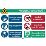 Brady Safety Wall Chart, Polypropylene B-7527, Swedish, 262 mm, 371mm