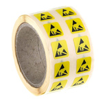 RS PRO Yellow Paper ESD Label 12 mm x 12mm