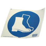 Brady PET Mandatory Foot Protection Sign With Pictogram Only Text