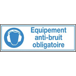 Brady PET Mandatory Wear Ear Protection Sign With French Text