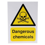 RS PRO Self-Adhesive Dangerous Chemicals Hazard Warning Sign (English)