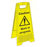RS PRO Caution Work In Progress Hazard Warning Sign (English)