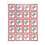 RS PRO Black, Red, White Gloss Polymeric Vinyl Safety Labels 40 mm x 40mm