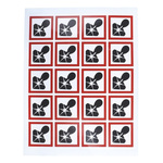 RS PRO Black, Red, White Gloss Polymeric Vinyl Safety Labels 40 mm x 40mm