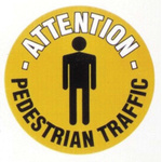 RS PRO Self-Adhesive Attention - Pedestrian Traffic Hazard Warning Sign (English)