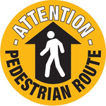 RS PRO Self-Adhesive Attention - Pedestrian Route Hazard Warning Sign (English)