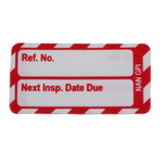 Brady Inspection Tag, White on Red