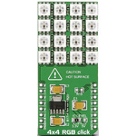 MikroElektronika MIKROE-1881, 4x4 RGB Click LED Matrix Display Add On Board With WS2812, MCP1826 LDO regulator