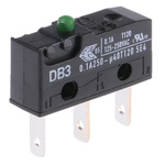 SPDT-NO/NC Button Microswitch, 100 mA @ 250 V dc