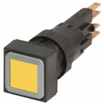 Eaton, RMQ16 Illuminated Yellow Square, 16mm Momentary Push In