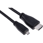 Raspberry Pi 2m HDMI to Micro HDMI Cable in Black