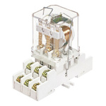 Relpol 11 Pin 250V ac DIN Rail Relay Socket, for use with RUC Faston Relay