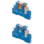 Finder 4C Series Interface Relay, DIN Rail Mount, 110V dc Coil, DPDT, 2-Pole