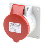 MENNEKES IP44 Red Panel Mount 4P Industrial Power Socket, Rated At 16.0A, 400 V