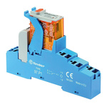 Finder 4C Series Interface Relay, DIN Rail Mount, 12V dc Coil, SPDT, 1-Pole, 10A Load