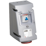 ABB, Critical & Safe IP44 Red Wall Mount 3P+N+E RCD Industrial Power Connector Socket, Rated At 32.0A, 415.0 V, 2CMA168