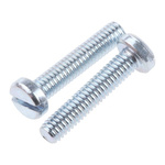 RS PRO, M2.5 Cheese Head, 12mm Steel Slot Bright Zinc Plated