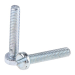 RS PRO, M3 Cheese Head, 16mm Steel Slot Bright Zinc Plated