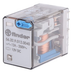Finder Plug In Power Relay, 12V dc Coil, 12A Switching Current, DPDT