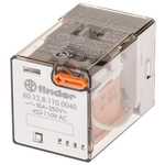 Finder Plug In Power Relay, 110V ac Coil, 10A Switching Current, DPDT