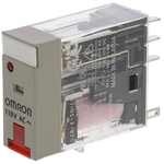 Omron Plug In Power Relay, 110V ac Coil, 5A Switching Current, DPDT