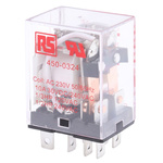 RS PRO Plug In Power Relay, 230V ac Coil, 10A Switching Current, DPDT