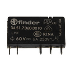 Finder PCB Mount Power Relay, 60V dc Coil, 6A Switching Current, SPDT