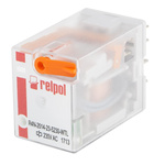 Relpol Plug In Power Relay, 230V ac Coil, 6A Switching Current, 4PDT
