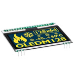 Electronic Assembly 2.3in Yellow OLED Display 128 x 64 Graphics I2C, SPI Interface